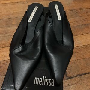 Zara pointy mules, genuine leather.